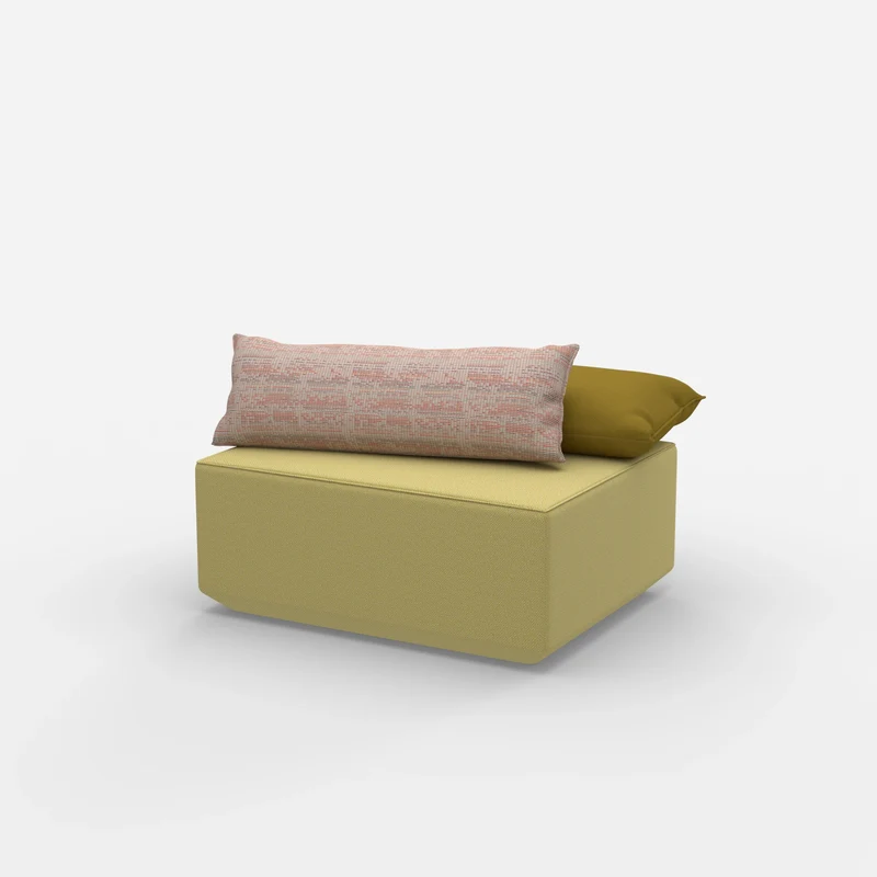 Moderner gelber Pouf