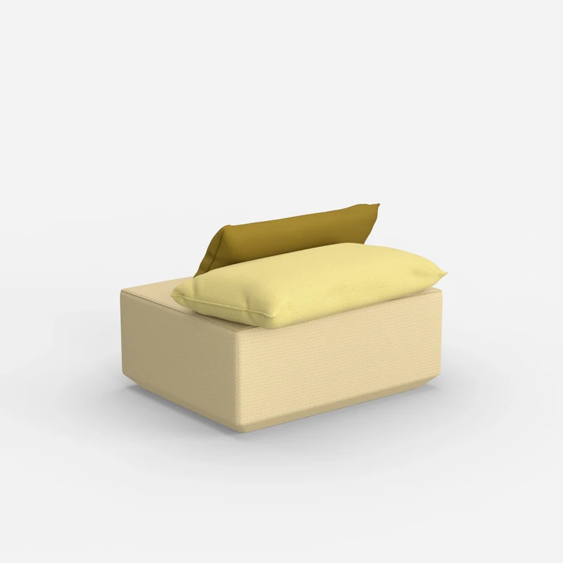 Moderner gelber Pouf