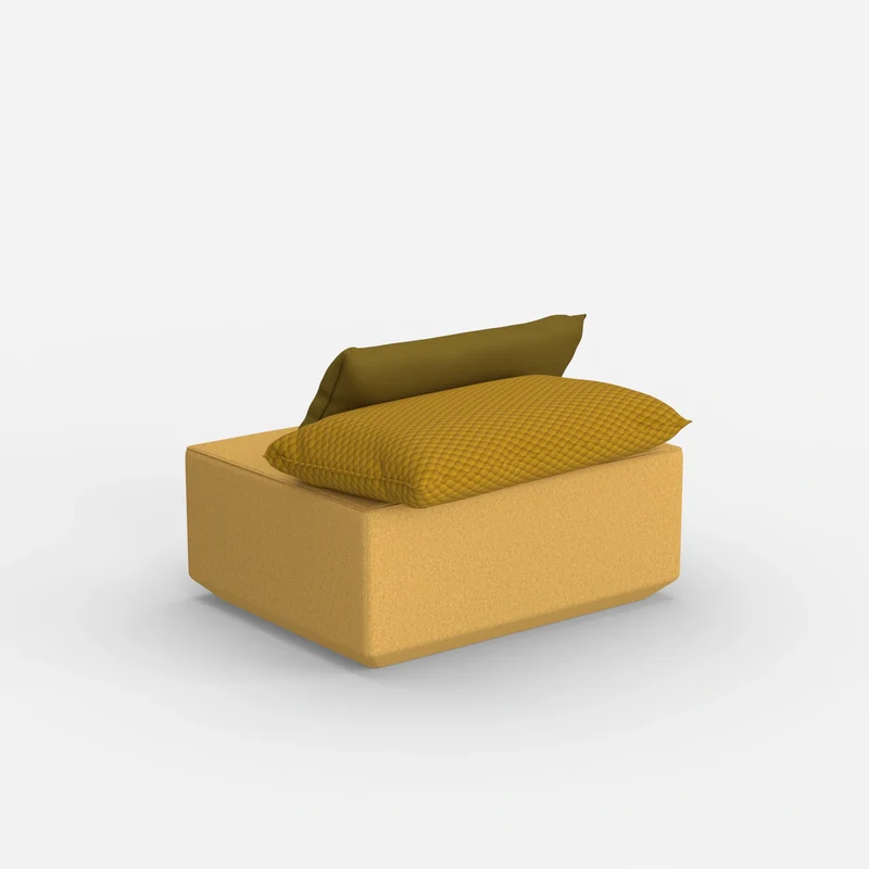 Moderner gelber Pouf
