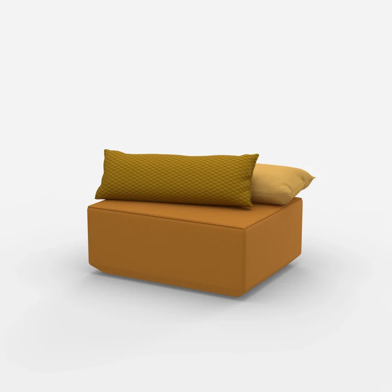 Moderner gelber Pouf