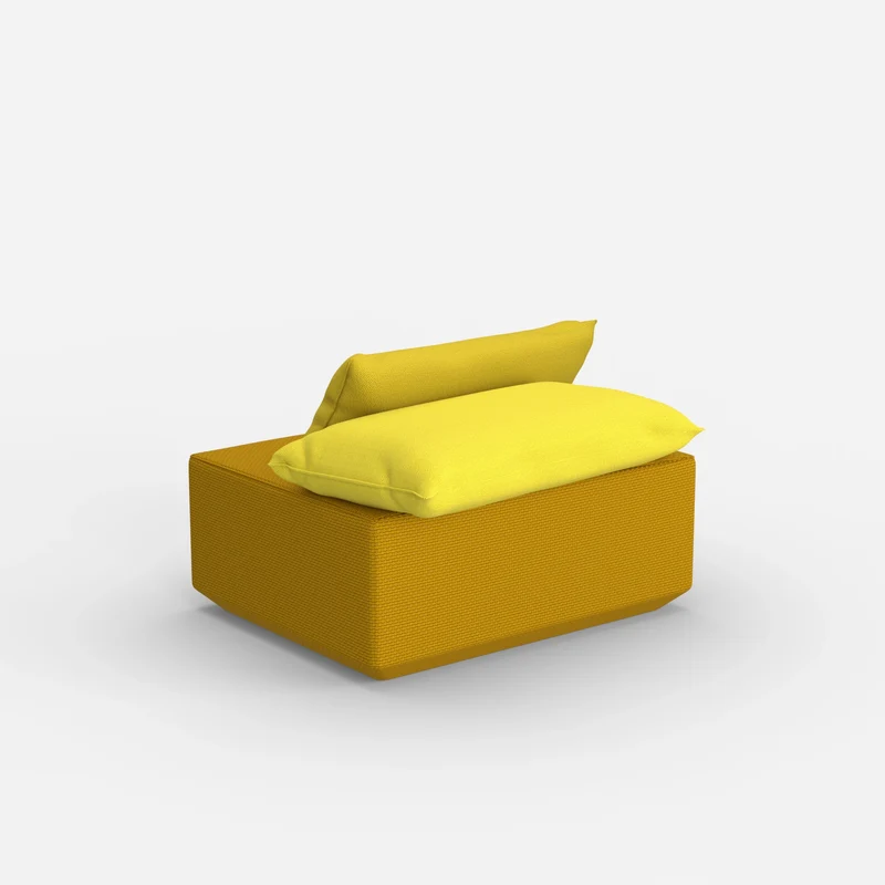 Moderner gelber Pouf
