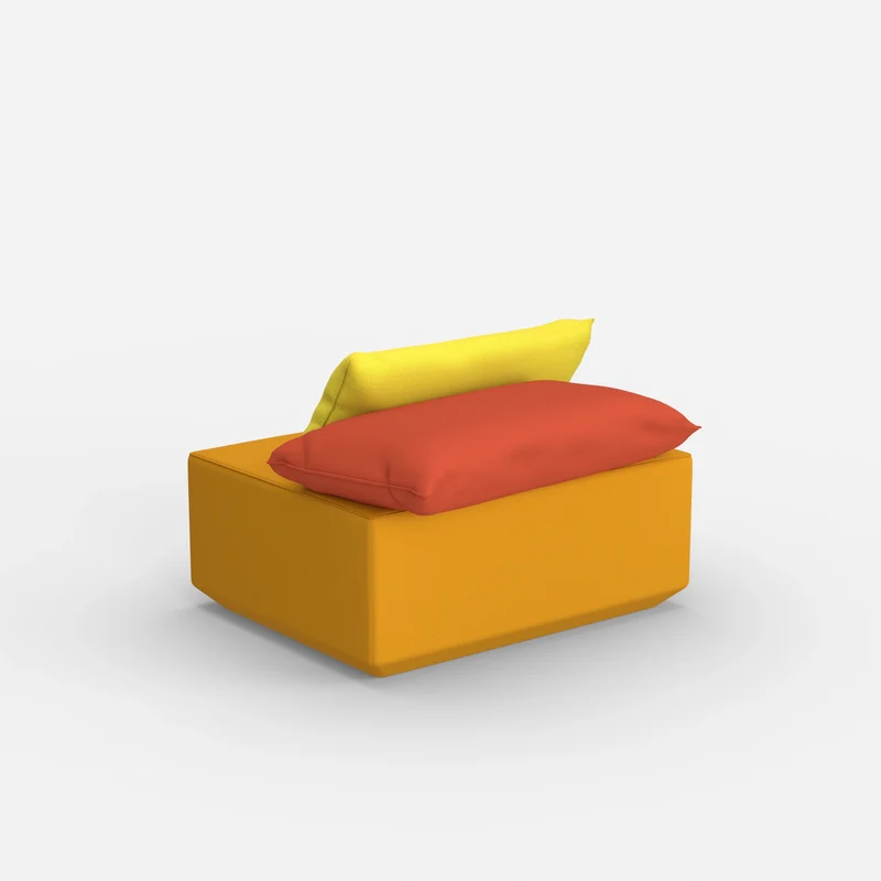 Moderner gelber Pouf