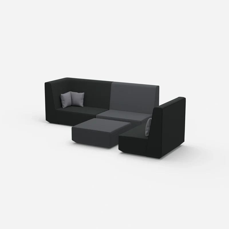 Dreisitzer Sofa mit Sessel