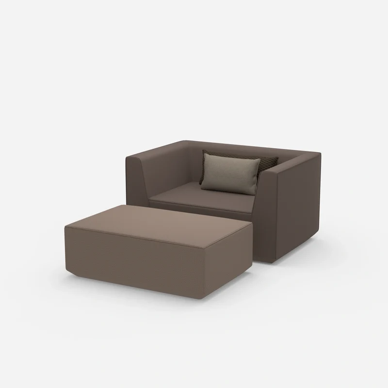 Sessel mit Fußablage dazu