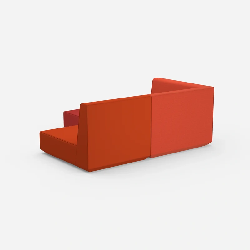 Ecksofa mit tiefer Sitzfläche und hoher Rückenlehne