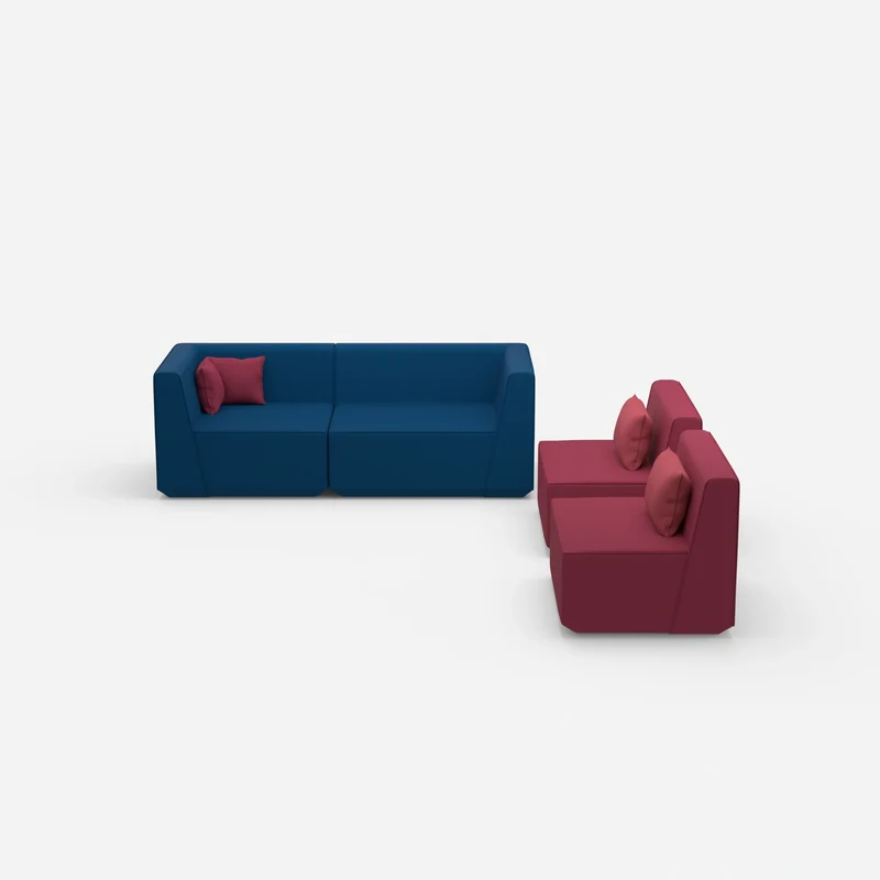 3 Sitzer Sofa mit 2 Sesseln