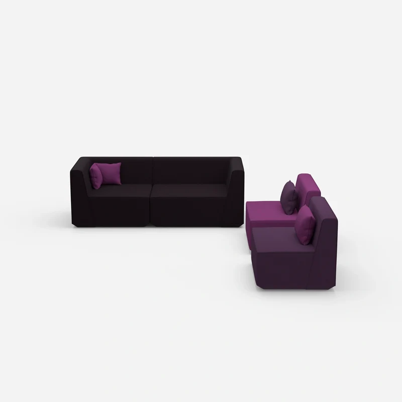 3 Sitzer Sofa mit 2 Sesseln