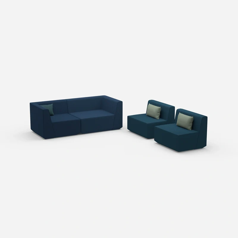 3 Sitzer Sofa mit 2 Sesseln