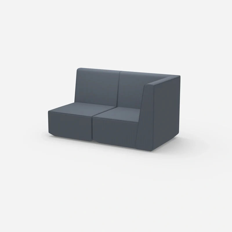 Blaues Modulsofa mit hoher Rückenlehne