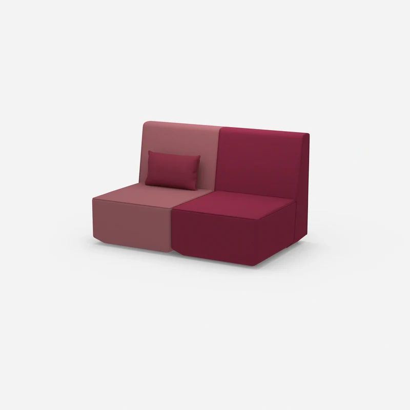 2er Sofa rosa mit hohem Rücken