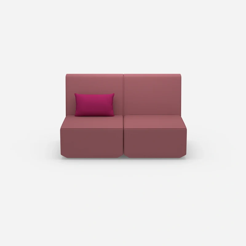 2er Sofa rosa mit hohem Rücken