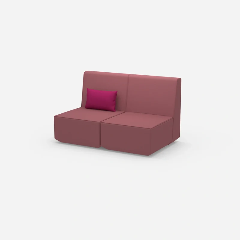 2er Sofa rosa mit hohem Rücken