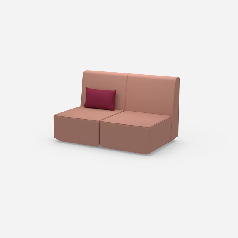 2er Sofa rosa mit hohem Rücken