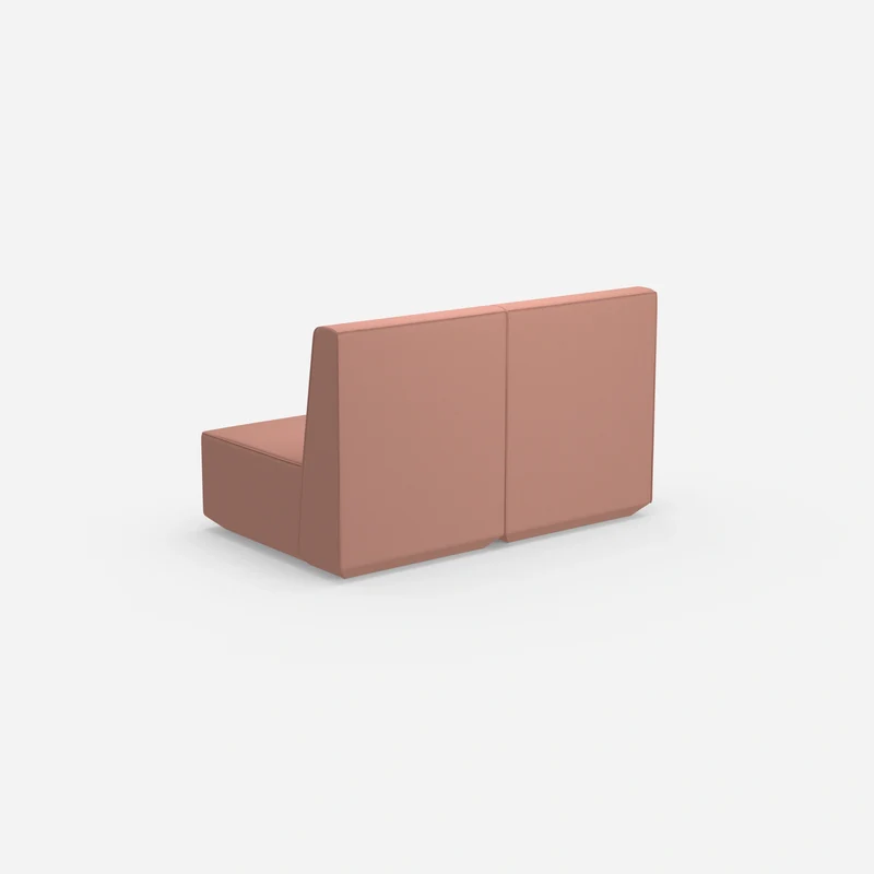2er Sofa rosa mit hohem Rücken
