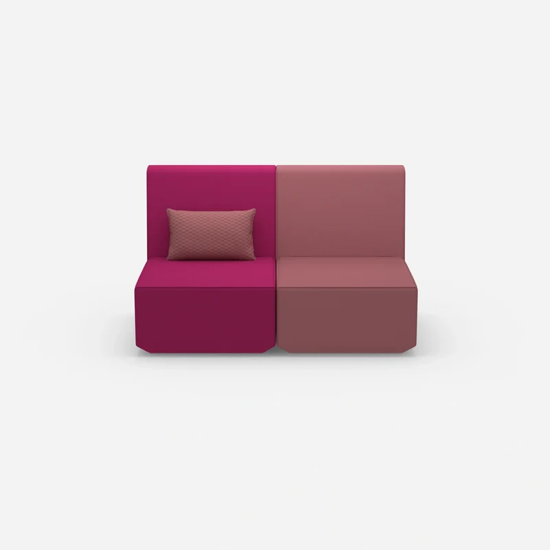 2er Sofa rosa mit hohem Rücken