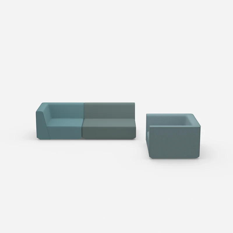 Dreier Sofa mit Sessel