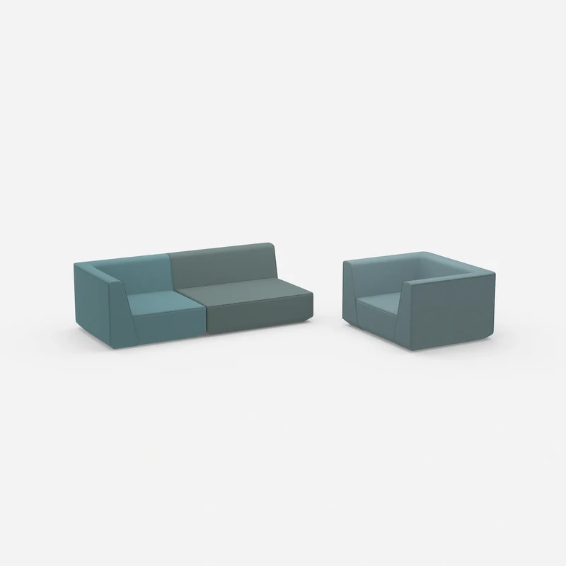 Dreier Sofa mit Sessel