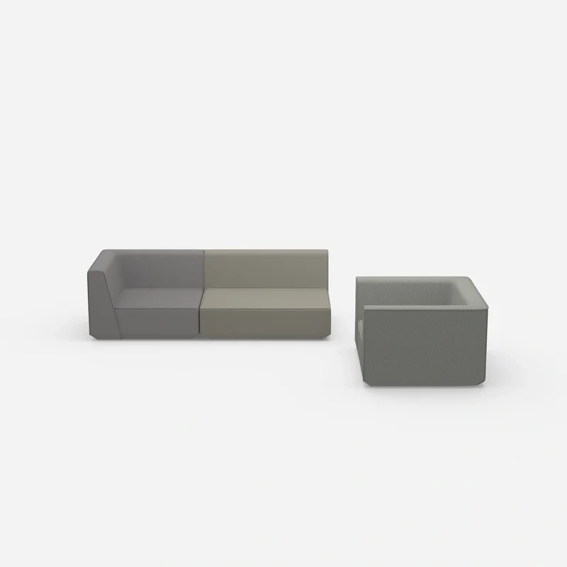 Dreier Sofa mit Sessel