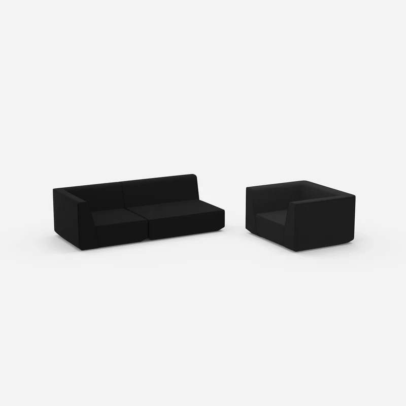 Dreier Sofa mit Sessel