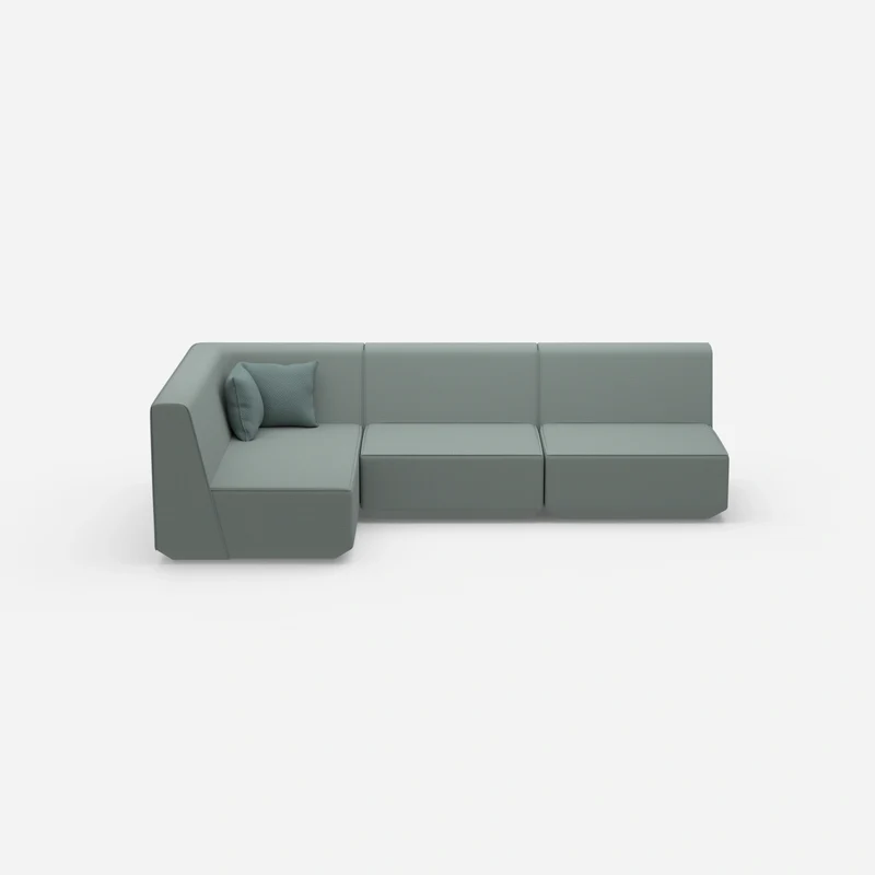 Blaue Eckcouch