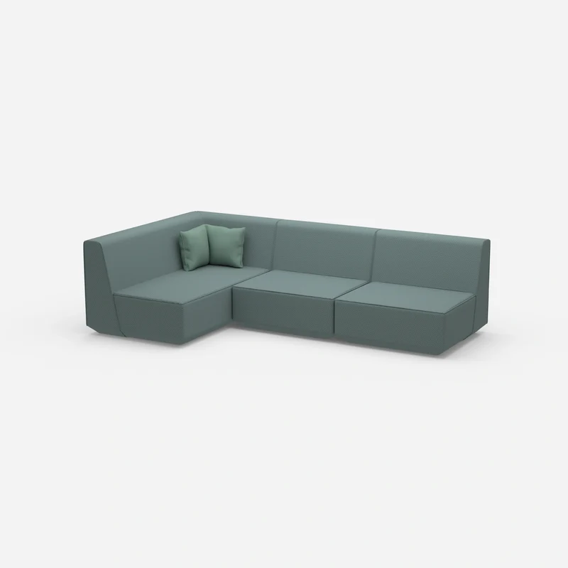 Blaue Eckcouch
