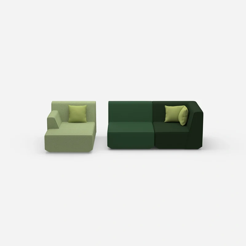 Modulares Sofa für 2 mit Ottomane