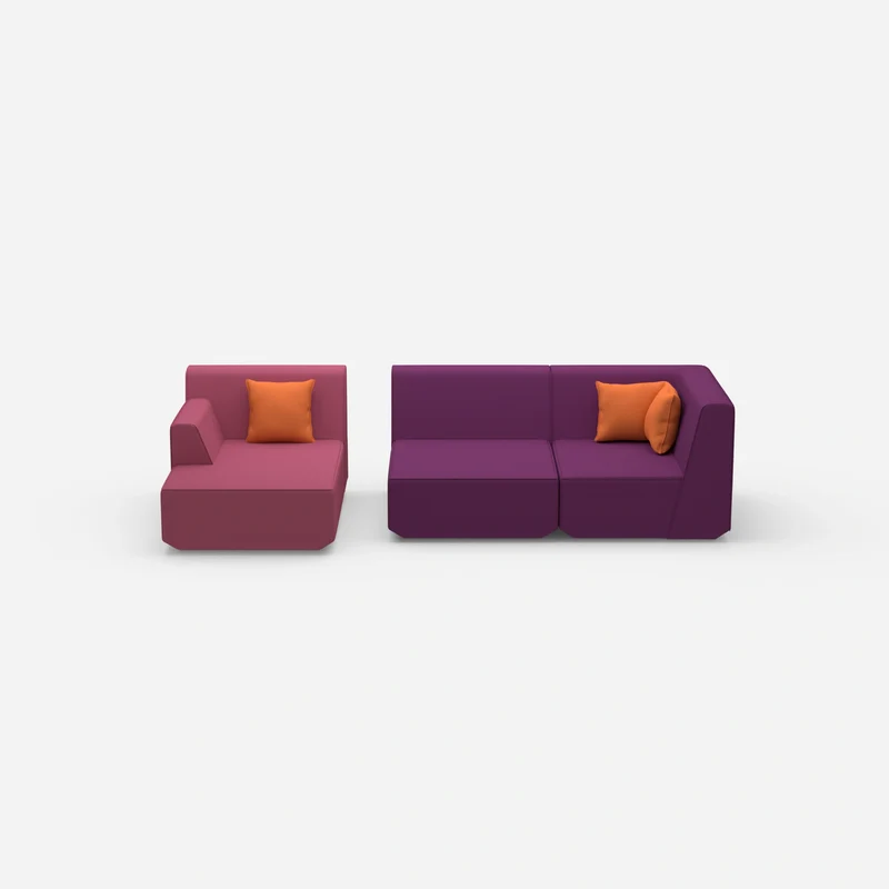 Modulares Sofa für 2 mit Ottomane