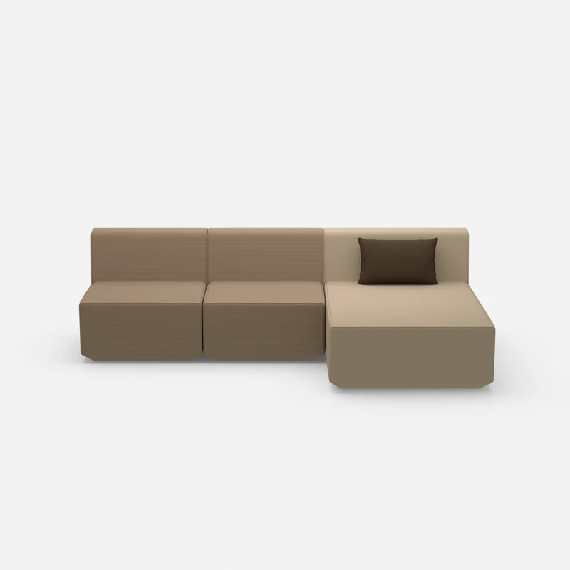 Sofa mit Recamiere für 3 Personen