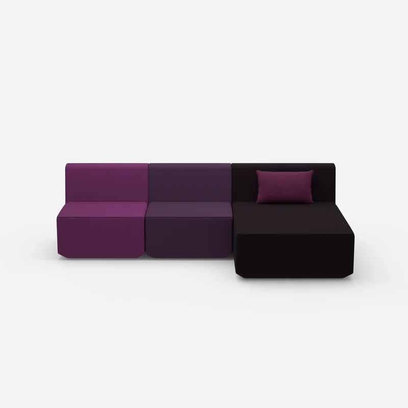 Sofa mit Recamiere für 3 Personen