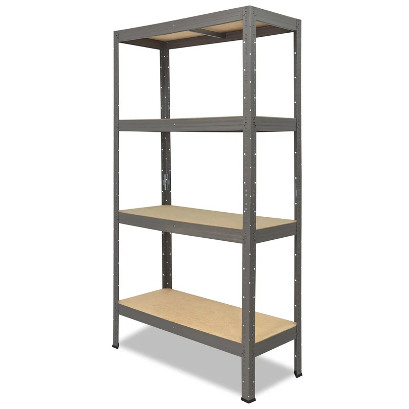 shelfplaza PRO Schwerlastregal 180x40x45 cm grau mit 4 Böden