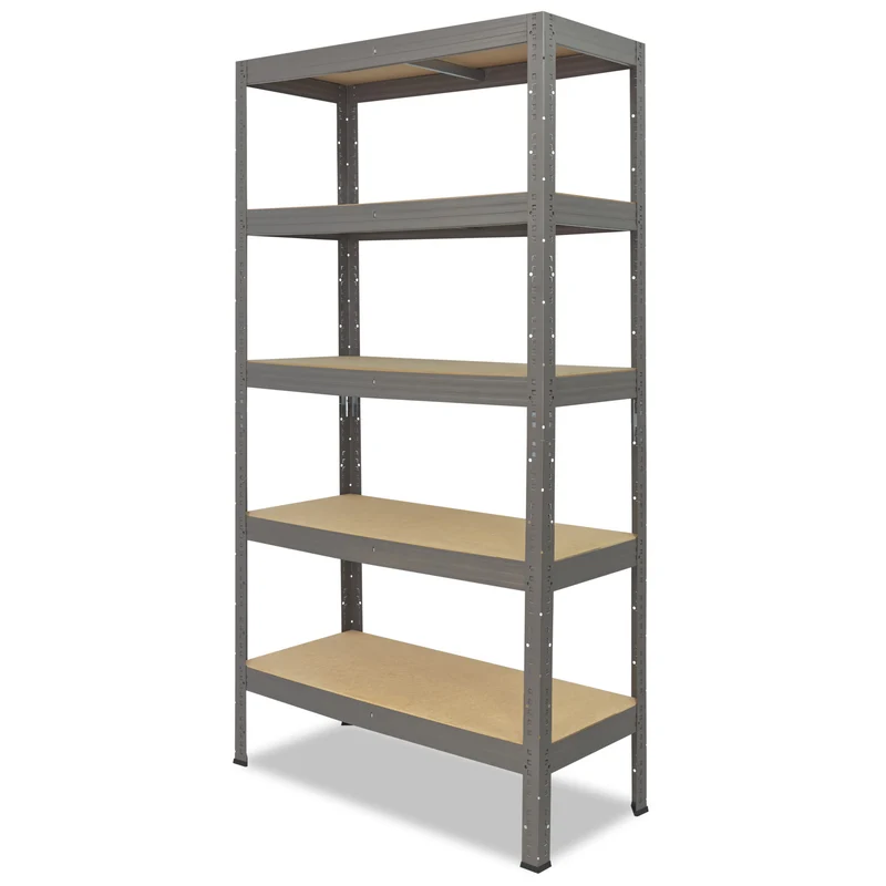 shelfplaza PRO Schwerlastregal 180x40x45 cm grau mit 5 Böden