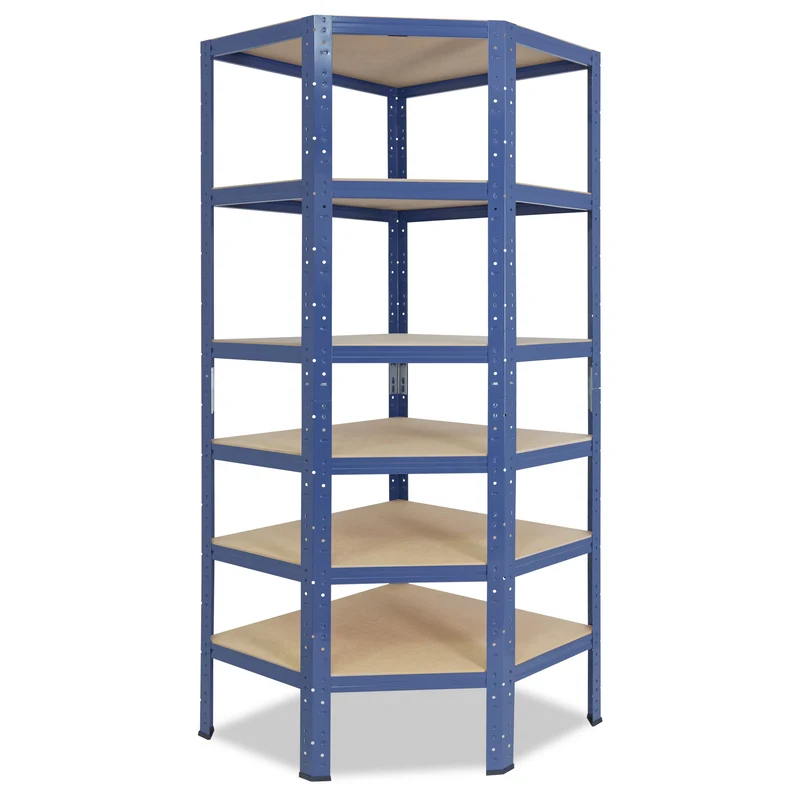 shelfplaza HOME Eckregal 230x70x45 cm blau mit 6 Böden