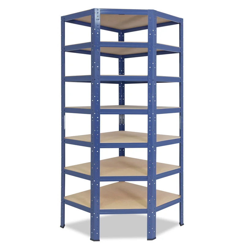 shelfplaza HOME Eckregal 230x70x45 cm blau mit 7 Böden