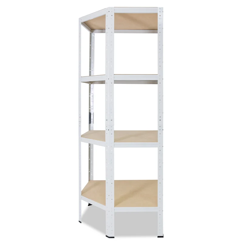 shelfplaza HOME Eckregal 155x80x50 cm weiß mit 4 Böden