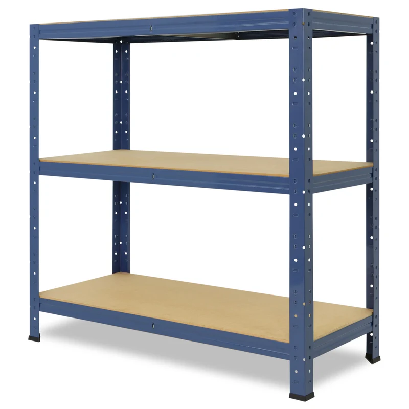 shelfplaza HOME Schwerlastregal 100x45x30 cm blau mit 3 Böden