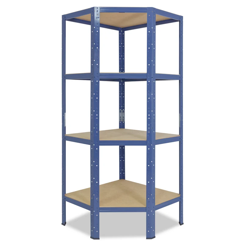 shelfplaza HOME Eckregal 155x70x45 cm blau mit 4 Böden