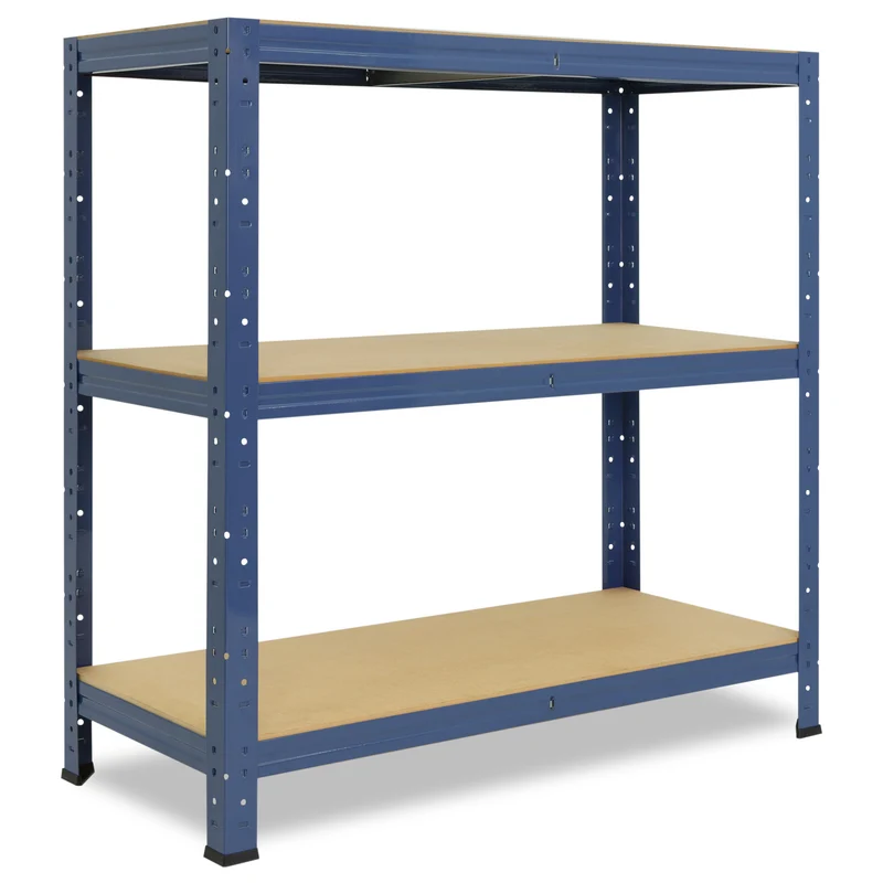 shelfplaza HOME Schwerlastregal 90x75x50 cm blau mit 3 Böden