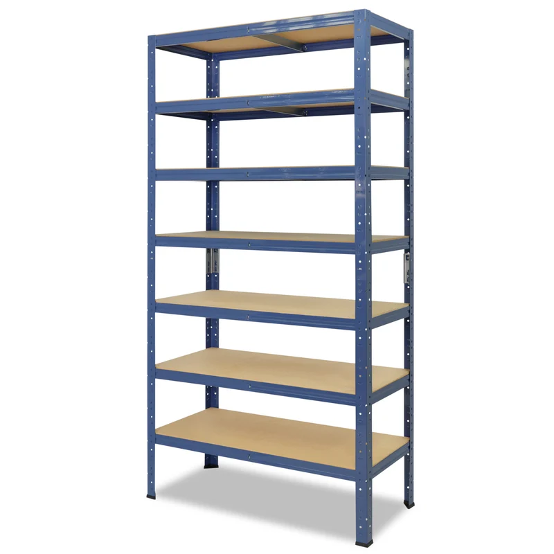 shelfplaza HOME Schwerlastregal 230x75x30 cm blau mit 7 Böden