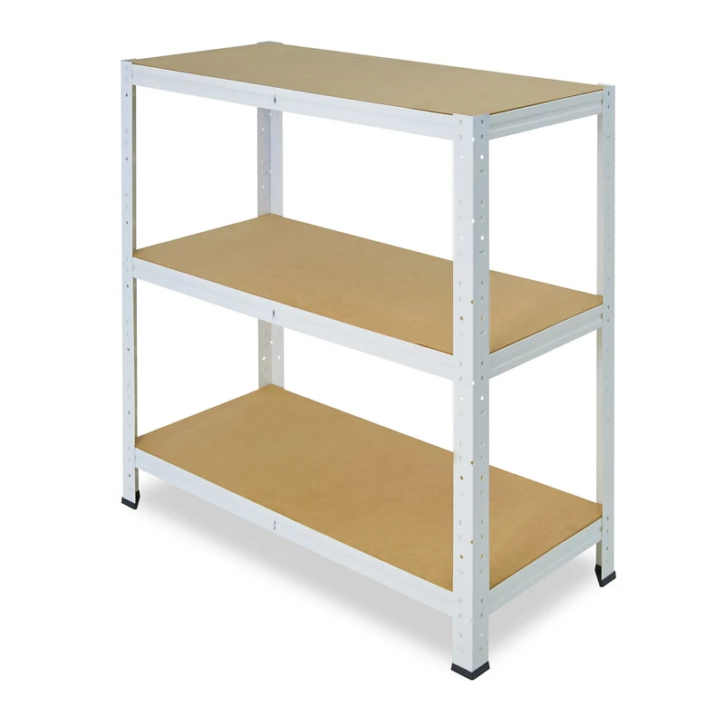 shelfplaza HOME Schwerlastregal 100x50x45 cm weiß mit 3 Böden