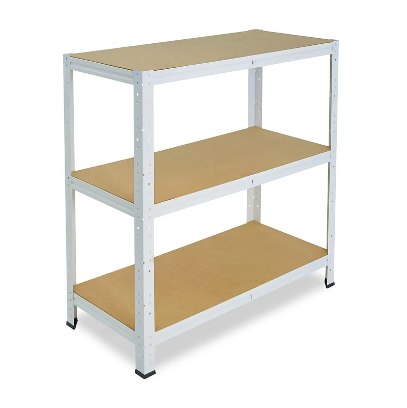 shelfplaza HOME Schwerlastregal 100x30x40 cm weiß mit 3 Böden