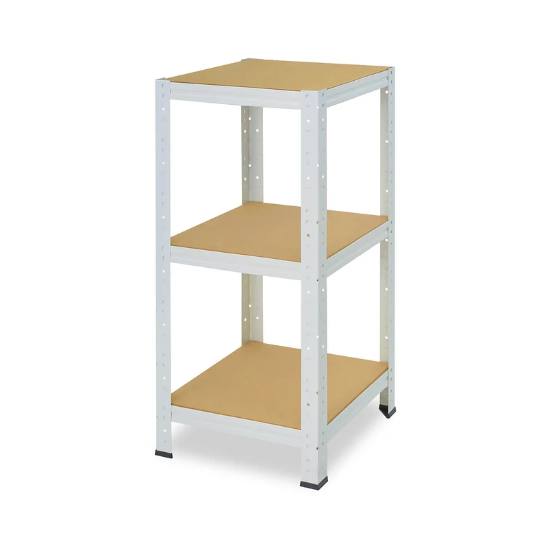 shelfplaza HOME Schwerlastregal 100x30x30 cm weiß mit 3 Böden
