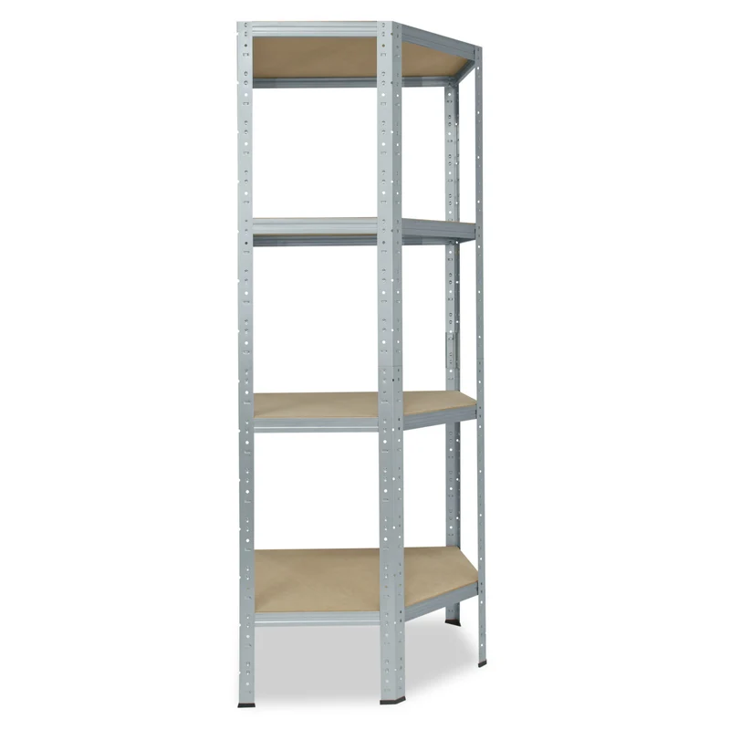 shelfplaza HOME Eckregal 155x80x50 cm verzinkt mit 4 Böden