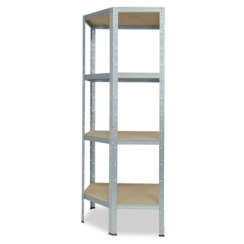 shelfplaza HOME Eckregal 155x80x50 cm verzinkt mit 4 Böden