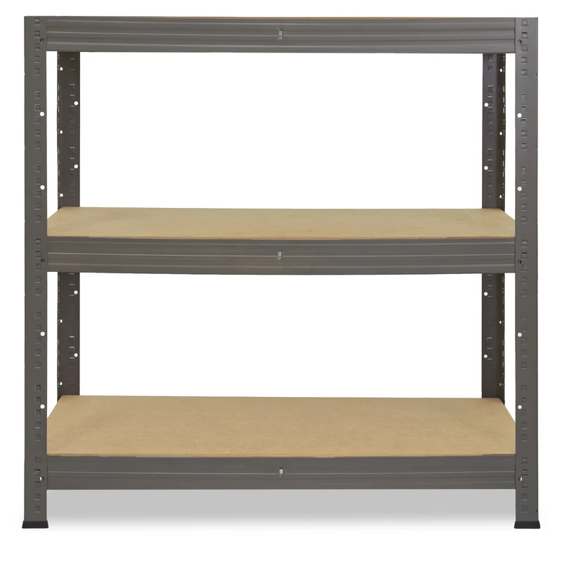 shelfplaza PRO Schwerlastregal 90x80x45 cm grau mit 3 Böden