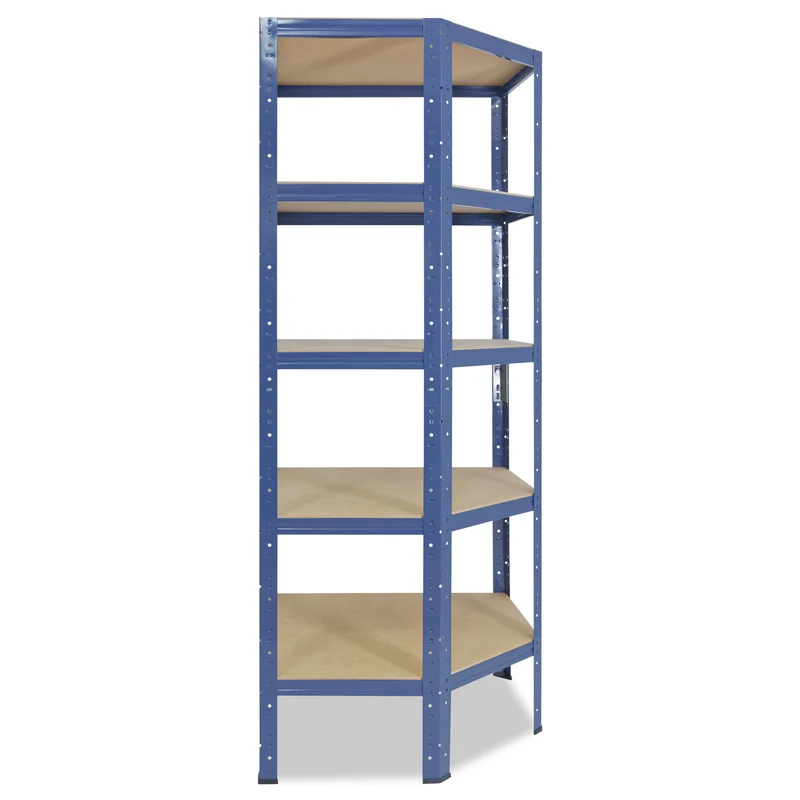 shelfplaza HOME Eckregal 180x80x50 cm blau mit 5 Böden