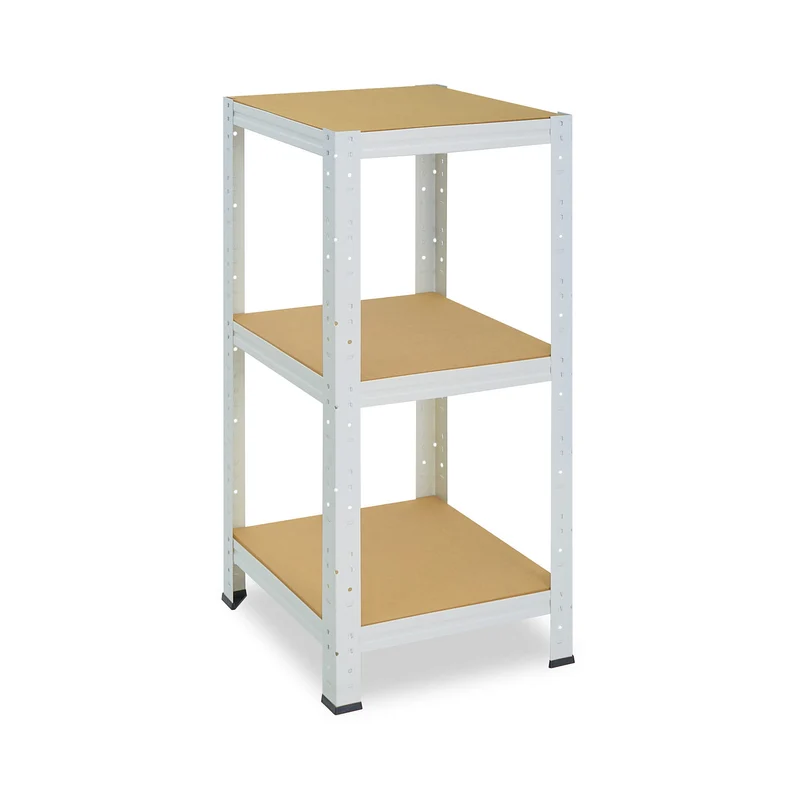 shelfplaza HOME Schwerlastregal 90x30x30 cm weiß mit 3 Böden