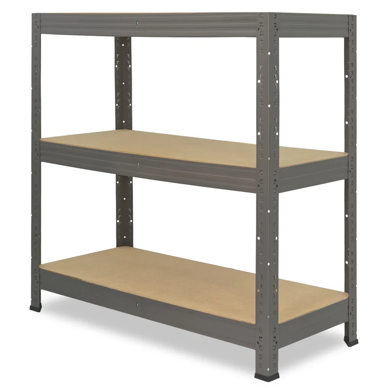 shelfplaza PRO Schwerlastregal 90x45x60 cm grau mit 3 Böden