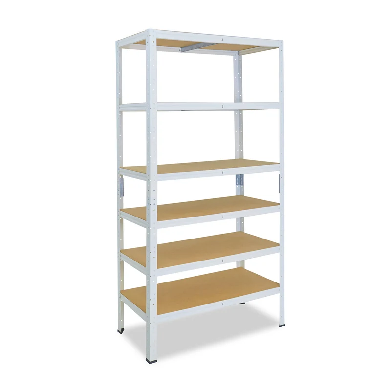 shelfplaza HOME Schwerlastregal 200x40x50 cm weiß mit 6 Böden