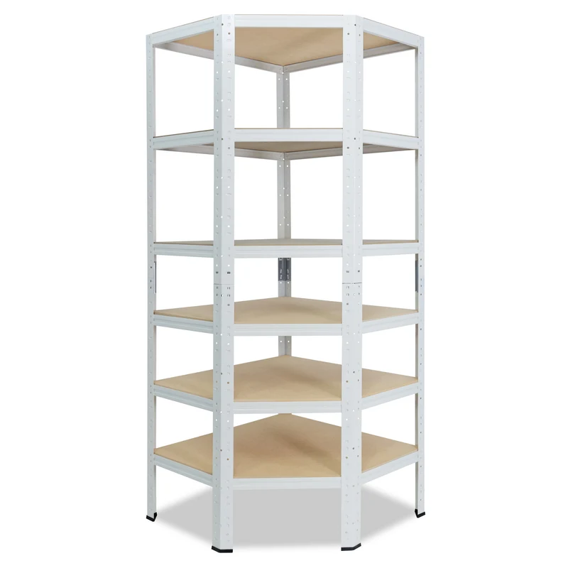 shelfplaza HOME Eckregal 180x70x40 cm weiß mit 6 Böden