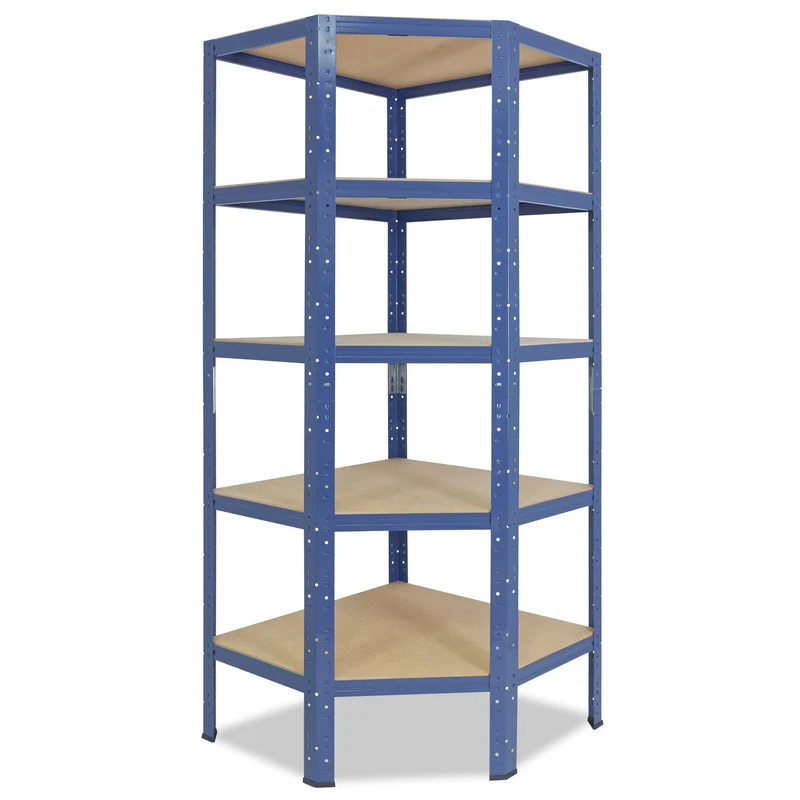 shelfplaza HOME Eckregal 180x70x45 cm blau mit 5 Böden